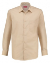 Langarm Businesshemd in beige, bügelfrei